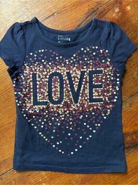Epic Threads Navy Tee with Gold and Burgundy Heart